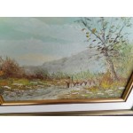 Малка картина масло на платно Испания - 3674